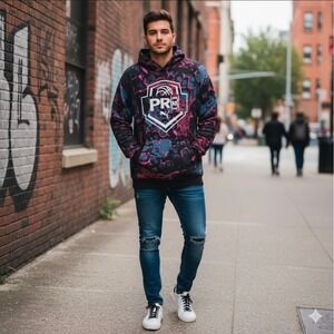 Puma NXTPRO 16 Hoodie Black Graphic Print Sweatshirt Men's Size 3XL PRO 16 New‎